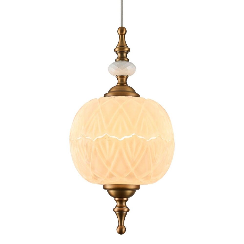 Modern White Glass Pendant Light (6.3")